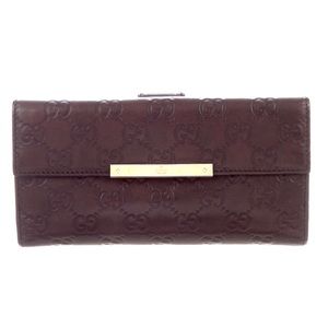 Gucci continental monogram brown wallet